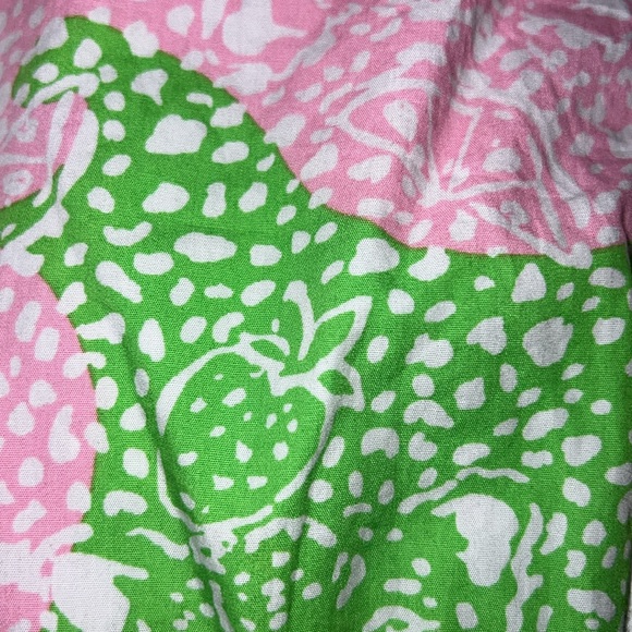 Lilly Pulitzer Limeade Cheat Ya Fryer Shift All Cotton pink green Dress size 0 - Picture 6 of 10